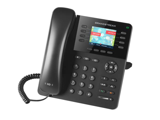 Grandstream GXP2135 - IP телефон. 4 SIP аккаунта, 8 линии, цветной LCD, PoE, (1GbE)Gigabit Ethernet, 32 virtualBLF, Bluetooth