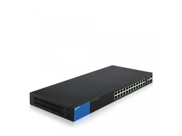 Коммутатор Linksys LGS326MP-EU PoE+, Smart 24 Port Gigabit Network Switch + 2X Gigabit SFP/RJ45 Combo Ports
