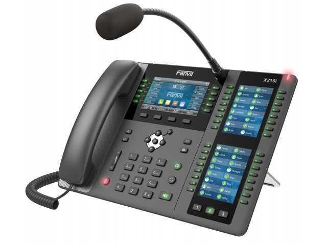 Fanvil X210i - IP-телефон, микрофон, 3 дисплея, 20 SIP линий, 116 DSS клавиш, PoE, без блока питания