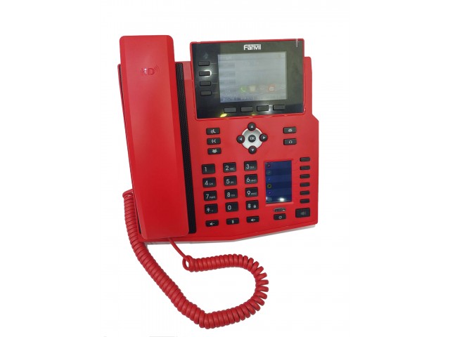 Fanvil X5U-R - Красный IP-телефон, 16 линий SIP, HD Audio, 2 порта 10/100, USB, PoE, без блока питания