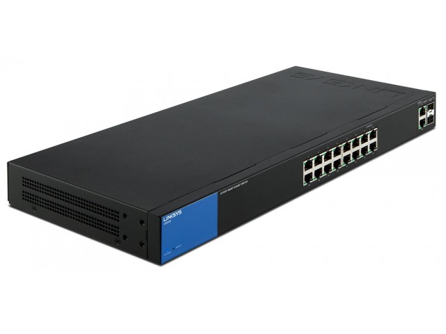 Коммутатор Linksys Business LGS318 16-Port Gigabit Smart Managed Switch + 2x Gigabit SFP/RJ45 Combo Ports
